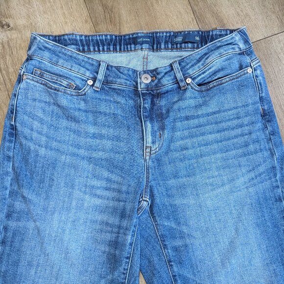 J Jill Jeans Women Size 16P Blue Relaxed Boyfriend Stretch Basic Classic Casual - Picture 2 of 8